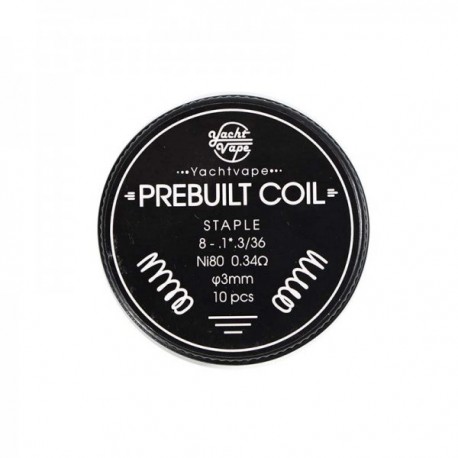 Prebuilt Coil Staple 8 - 1 3/36 ni80 0.34ohm 3mm (10pcs)
