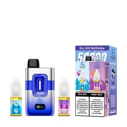 ECO 2in1 Refillable 50000 Puffs 20mg - Black Ice & Grape Ice