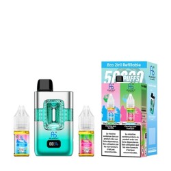 ECO 2in1 Refillable 50000 Puffs 20mg - Blueberry Hubba Bubba & Watermelon Hubba Bubba