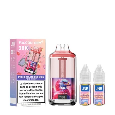 5 Pack de Falcon Gem+ 30K 950mAh 18ml / 2% - Peach Berry