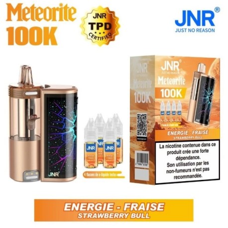 3 Pack de Meteorite 100K 1200mAh 10ml / 2% - Strawberry Bull
