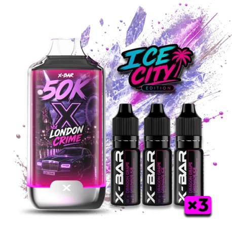3 Pack de Ice City 50K 850mAh 20ml / 20mg - London Crime