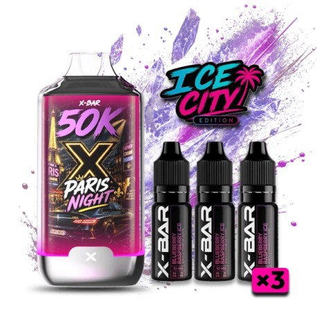 3 Pack de Ice City 50K 850mAh 20ml / 20mg - Paris Night
