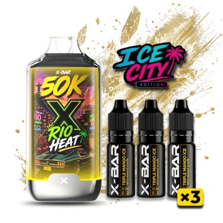3 Pack de Ice City 50K 850mAh 20ml / 20mg - Rio Heat