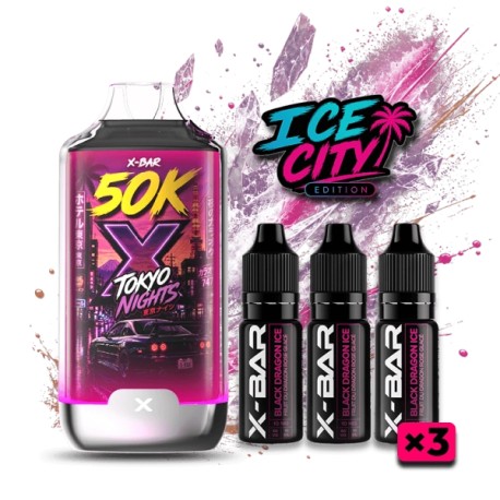3 Pack de Ice City 50K 850mAh 20ml / 20mg - Tokyo Nights