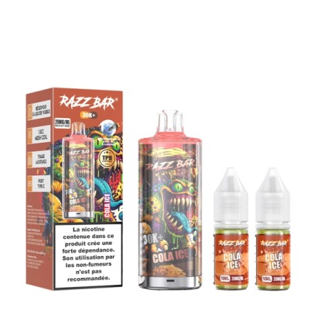 5 Pack de RazzBar 30K 650mAh 20ml / 2% - Cola Ice