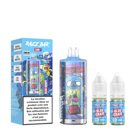 5 Pack de RazzBar 30K 650mAh 20ml / 2% - Blue Grape