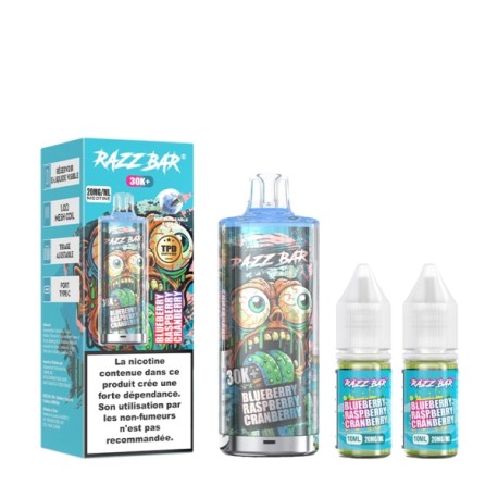 5 Pack de RazzBar 30K 650mAh 20ml / 2% - Blueberry Raspberry Cranberry