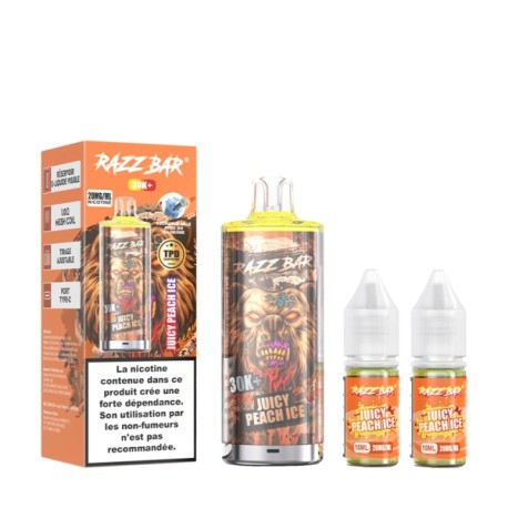 5 Pack de RazzBar 30K 650mAh 20ml / 2% - Juicy Peach Ice