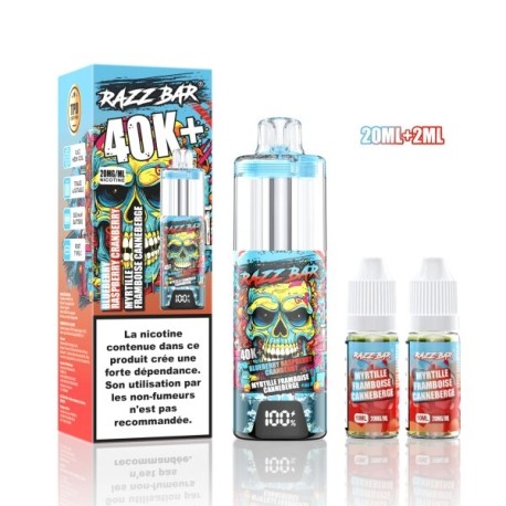 5 Pack de RazzBar 40K+ 850mAh 20ml / 2% - Blueberry Raspberry Cranberry