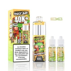 5 Pack de RazzBar 40K+ 850mAh 20ml / 2% - Juicy Peach Ice
