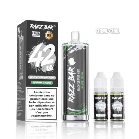 5 Pack de Shisha DL 42K+ 850mAh 20ml / 0.6% - Blackcurrant Mint