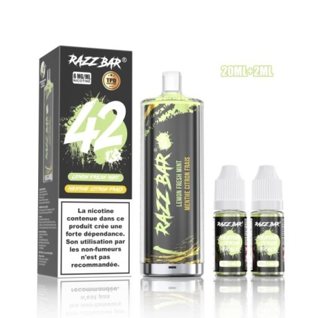 5 Pack de Shisha DL 42K+ 850mAh 20ml / 0.6% - Lemon Fresh Mint