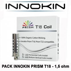 Résistances INNOKIN Prism T18 1.5Ω pour Endura T18 (5pcs)